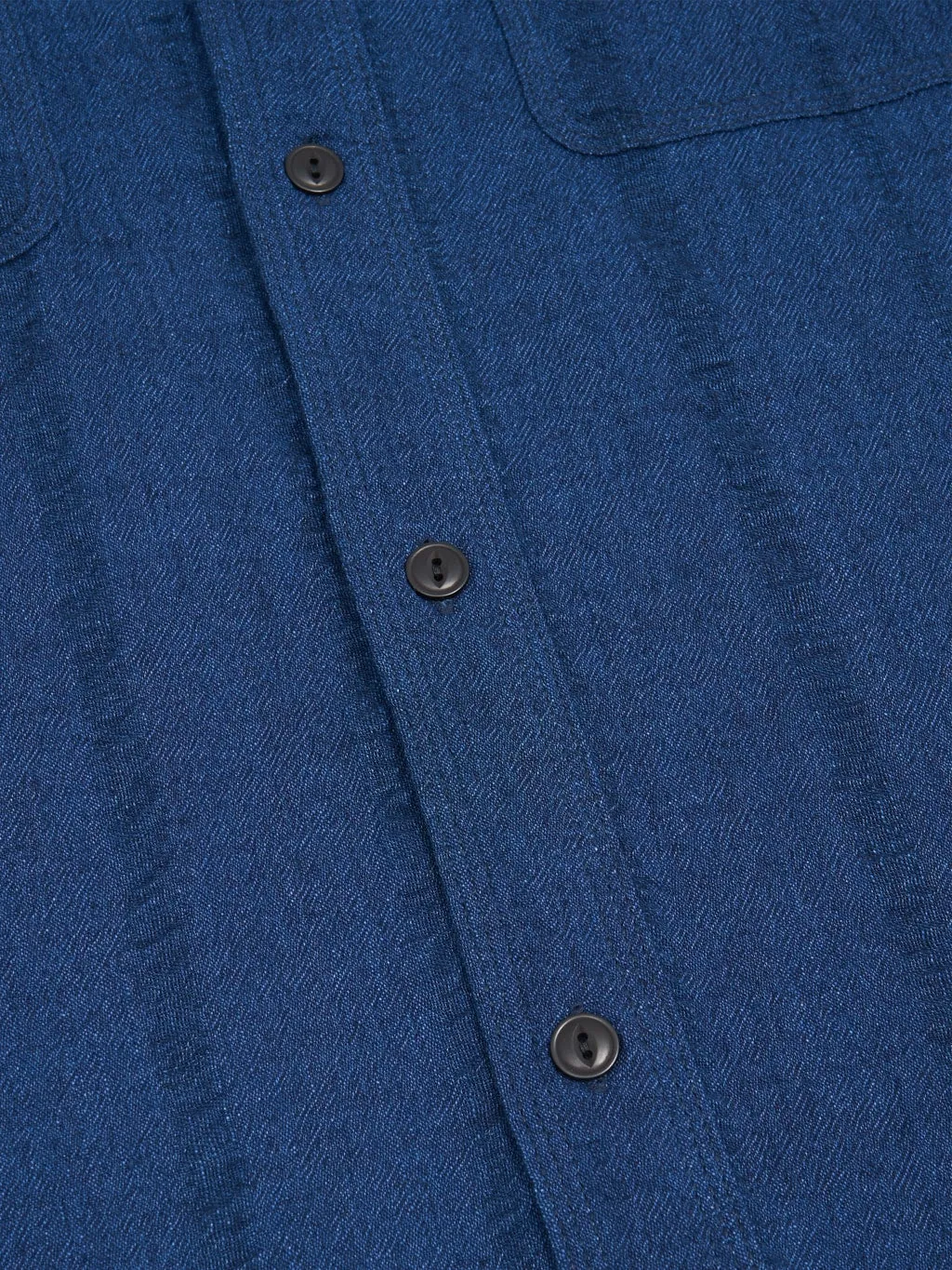 UES Twisted Yarn Triple Stitch Indigo Shirt