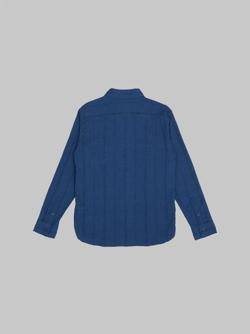 UES Twisted Yarn Triple Stitch Indigo Shirt