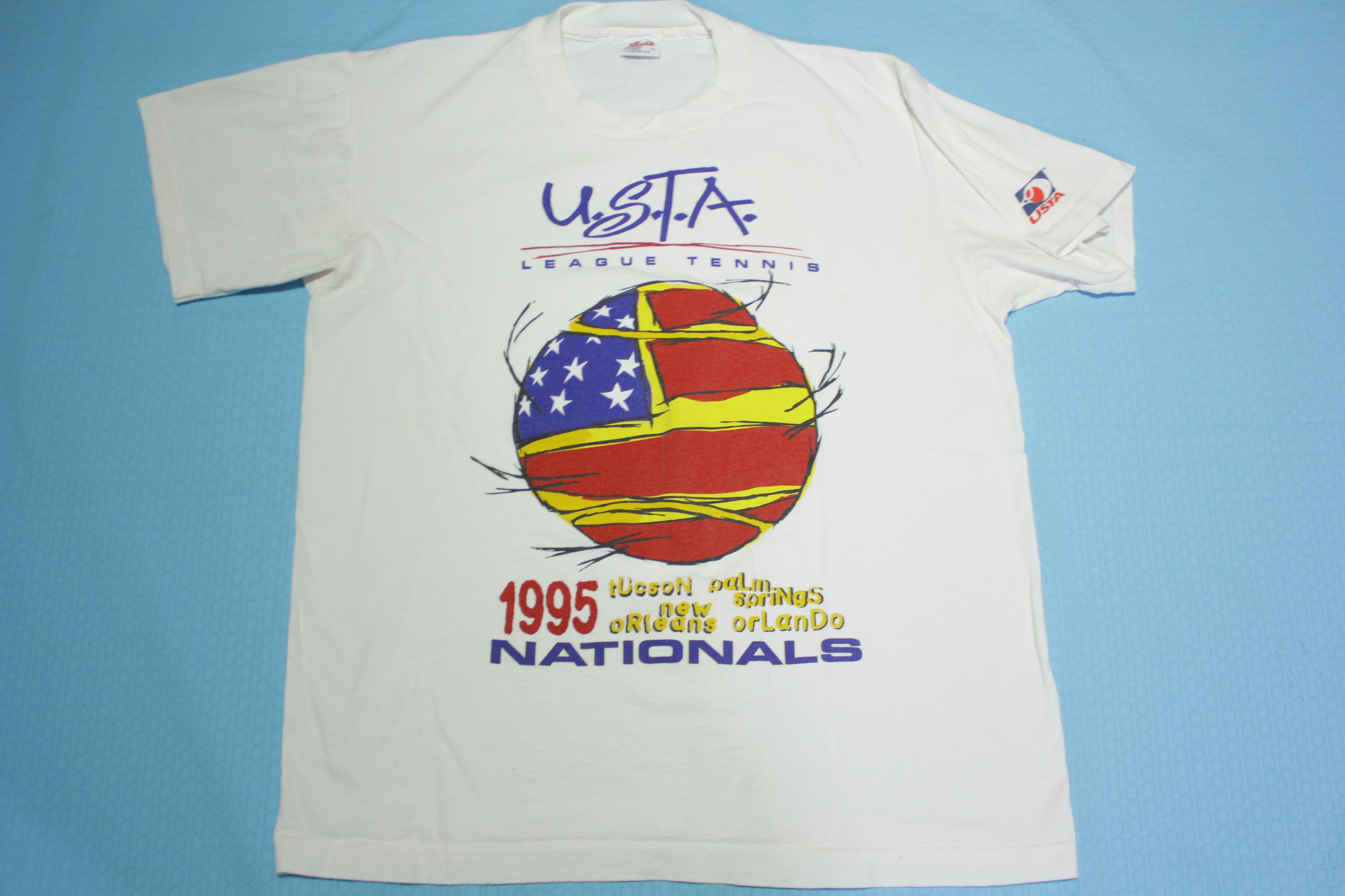 USTA 1995 Tennis League Nationals Vintage 90's Anvil Single Stitch Made in USA T-Shirt