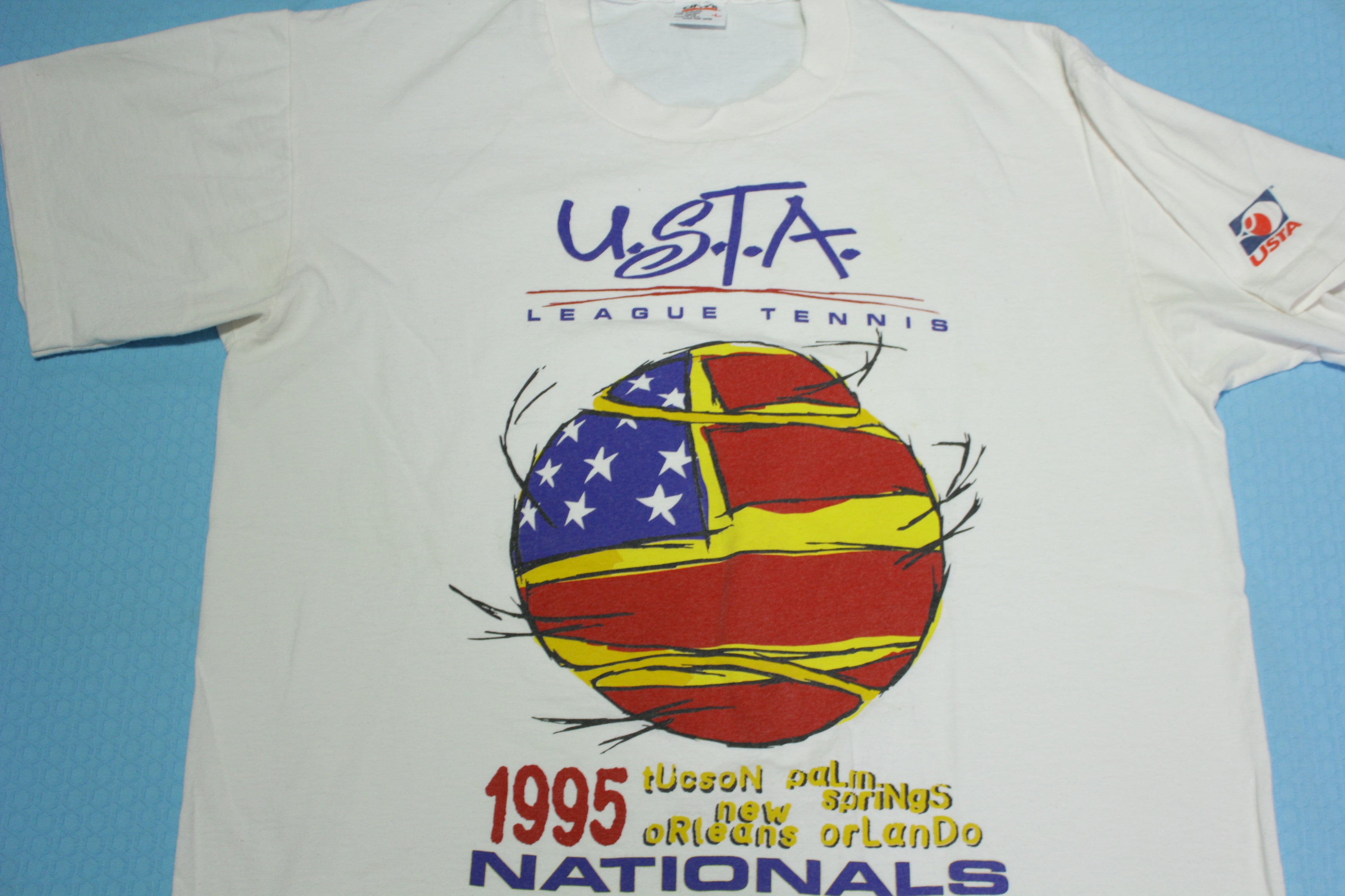 USTA 1995 Tennis League Nationals Vintage 90's Anvil Single Stitch Made in USA T-Shirt