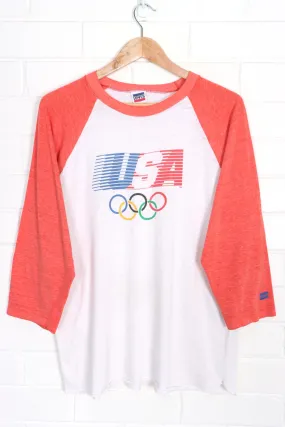 Vintage LEVI'S Olympics Team USA 80s Single Stitch Paper Thin Raglan T-Shirt (L)