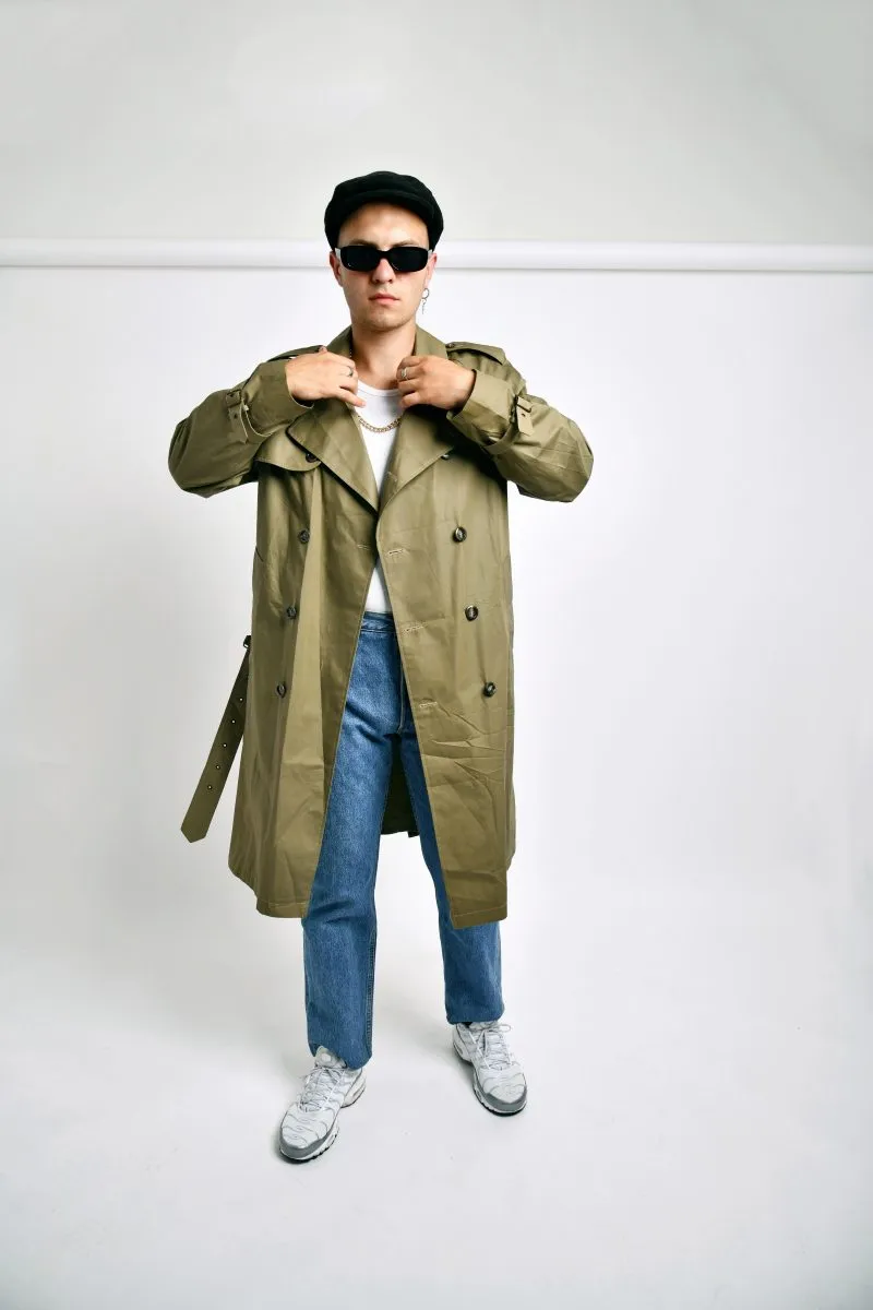 Vintage retro trench coat khaki