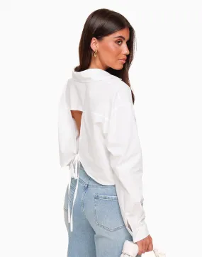 Witte Strikjes Achterkant Cropped - Blouse