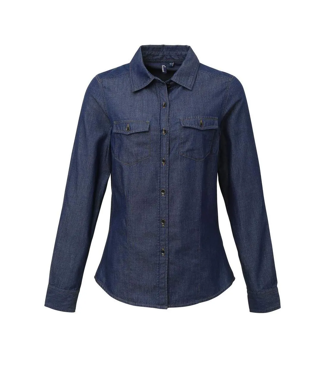 Womens/ladies stitch shirt indigo denim Premier