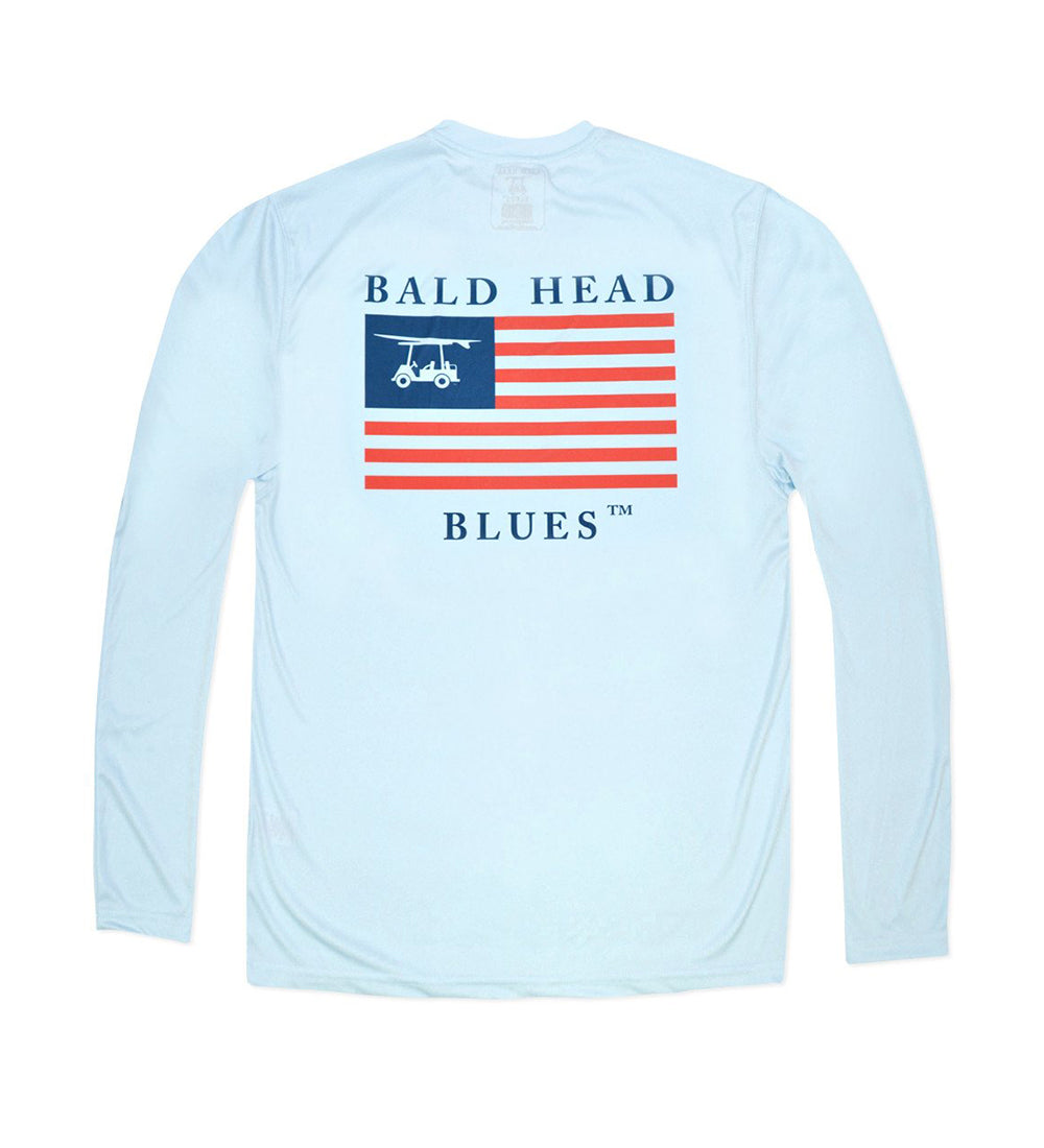 Youth Performance Long Sleeve USA T-Shirt - Arctic Blue